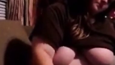 Sucking Stranger's Rock Hard Hairy Cock & Showing Him My Massive Tits & Hard Nipples