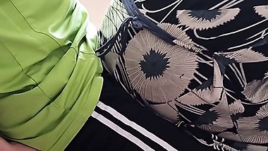 the fat woman rubs her ass on my penis after jerking it off and looks at the eruption of sperm