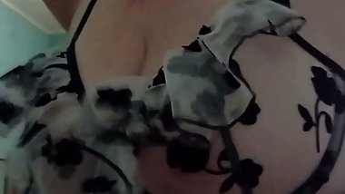 She cums on a big cock in sexy lingerie