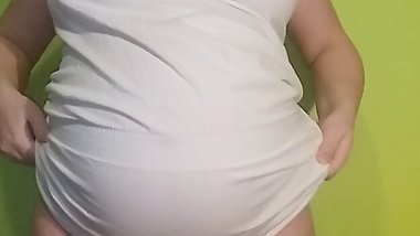 White dress. Showing