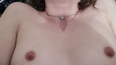 teen gets creampie and drips cum from tight pussy