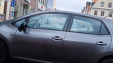 hot blowjob in my car! hot mom jerks her lover's cock and then there's a hot blowjob