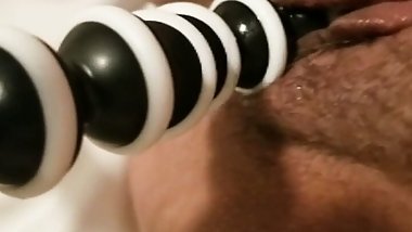 BerryDelixxxious cannot but tease her wet pussy, she doesn&rsquo;t have a dildo, so she uses the next best thing.