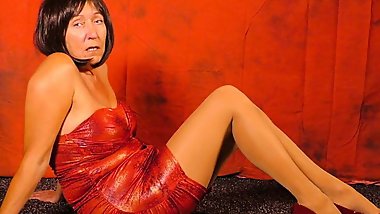 German Mature Grandma and Dominatrix in Pantyhose and Pumps