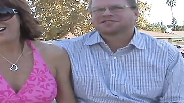 Busty brunette Mature enjoys the big cock in front of her cuckold husband