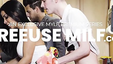 Slutty Stepmother Reagan Foxx Masturbating With Son