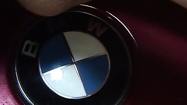Hard fuck on the hood of the old BMW