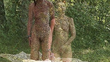 Various Sex in Forest Glade (in nature)