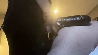 Marc gets pegged on the bed by his Brazilian wife