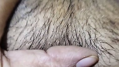 Housewife shows vagina and inserts the toy