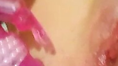 Milf masterbates hard-core orgasim very wet makes herself squirts horny mom fucks herself hard with sex toy sexy  pussy