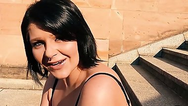 Chubby black haired Milf with small tits &ndash; public pick up