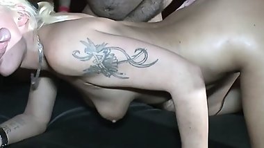 HUGE CUM PARTY - GERMAN SKINNY STEPMOM GETS CREAMPIE AFTER GANGBANG