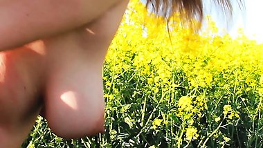 Wet milf pussy in the nature