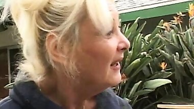 Brunette schoolgirl opens her shaved pussy for blonde MILF