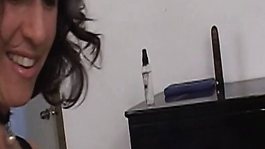 Lusty brunette babe gets her wet pussy licked by female