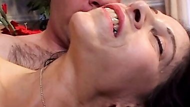 Mature brunette creator deep throats a young hot cock