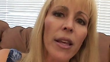 Tall blonde gets her pussy spread and fucked from behind