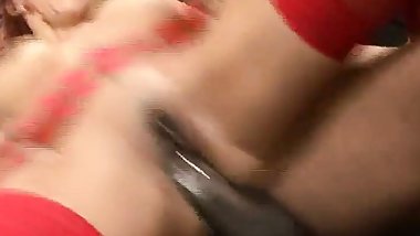 Redhead Milf masturbates, then fucks big cock # 2