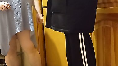 Jerking off with a sex toy to a courier