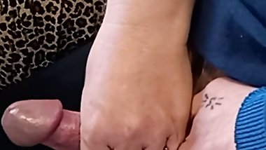 milf fingering my cock close-up 2