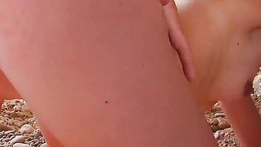 Brunette milf does anal sex and deep blowjob in the cave