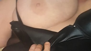 Bbw Kim plays with wand and takes cum on and in pussy