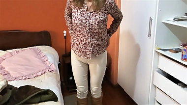 My wife's sister shows off in lingerie before fucking her