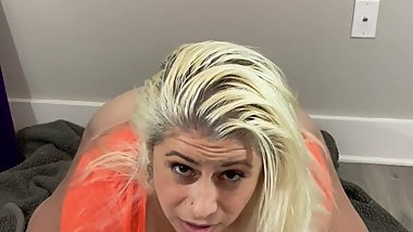 Blonde milf rides your cock POV style
