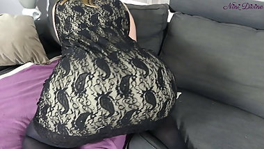 My step mom loves big cocks for her huge ass!
