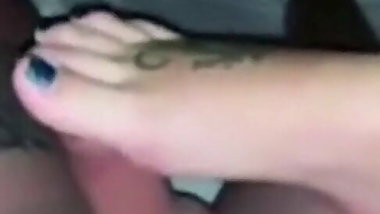 Son and step mom share hotelroom he gets footjob