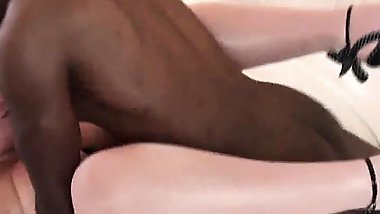 Mature Chubby getting a spitroast from two BBC brothers