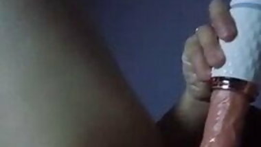 playing with a vibrator