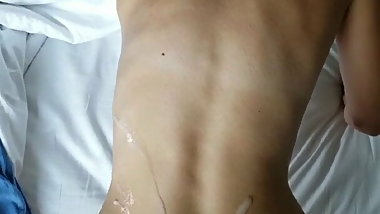 thick cum on wife's ass in hotel room