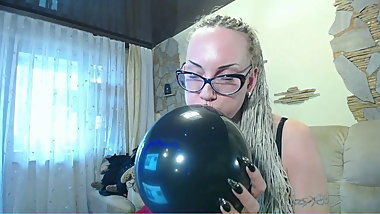 For looners: blow big black balloon