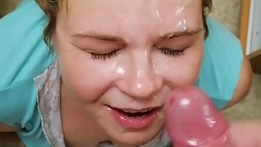 Russian wife blowjob and facial