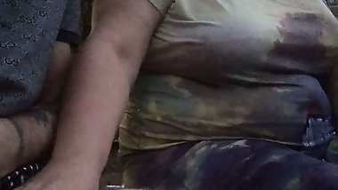 jerking off my cock near the house on a bench