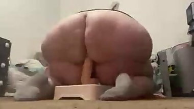 My big BBW butt is riding this dildo