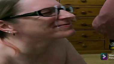 Step mom enjoys son cum shot