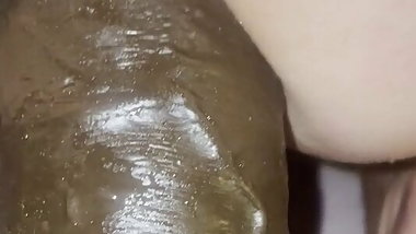 My new friend helps to fuck my ass deep and destroys it totally