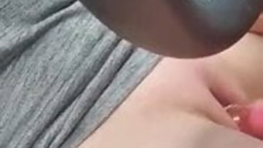 Milf wife masturbates to orgasm in the car with vibrator