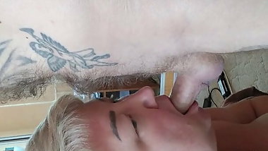 fat girl sucks and jerks off my cock 1