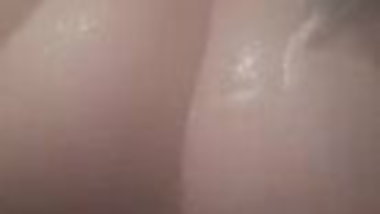 Cleaning off my big tits in the shower for you