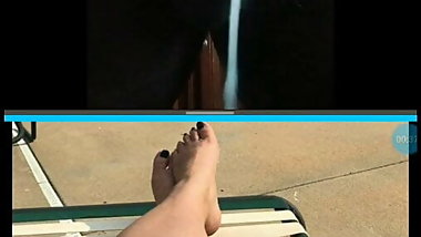 Draining my cock on latina feet