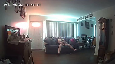 Mom getting orgasm on the couch for me