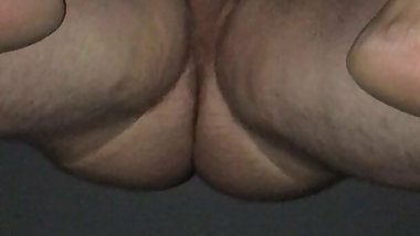 Anal creampie while wife vibrates pussy