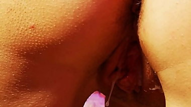 Cumshot in her submissive pussy