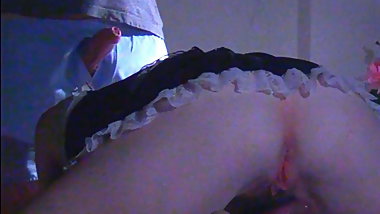 Rear view enjoying herself