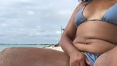 random aunty on a beach