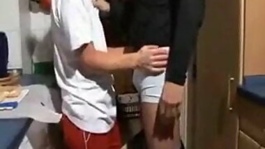 German mom gets fucked in the kitchen